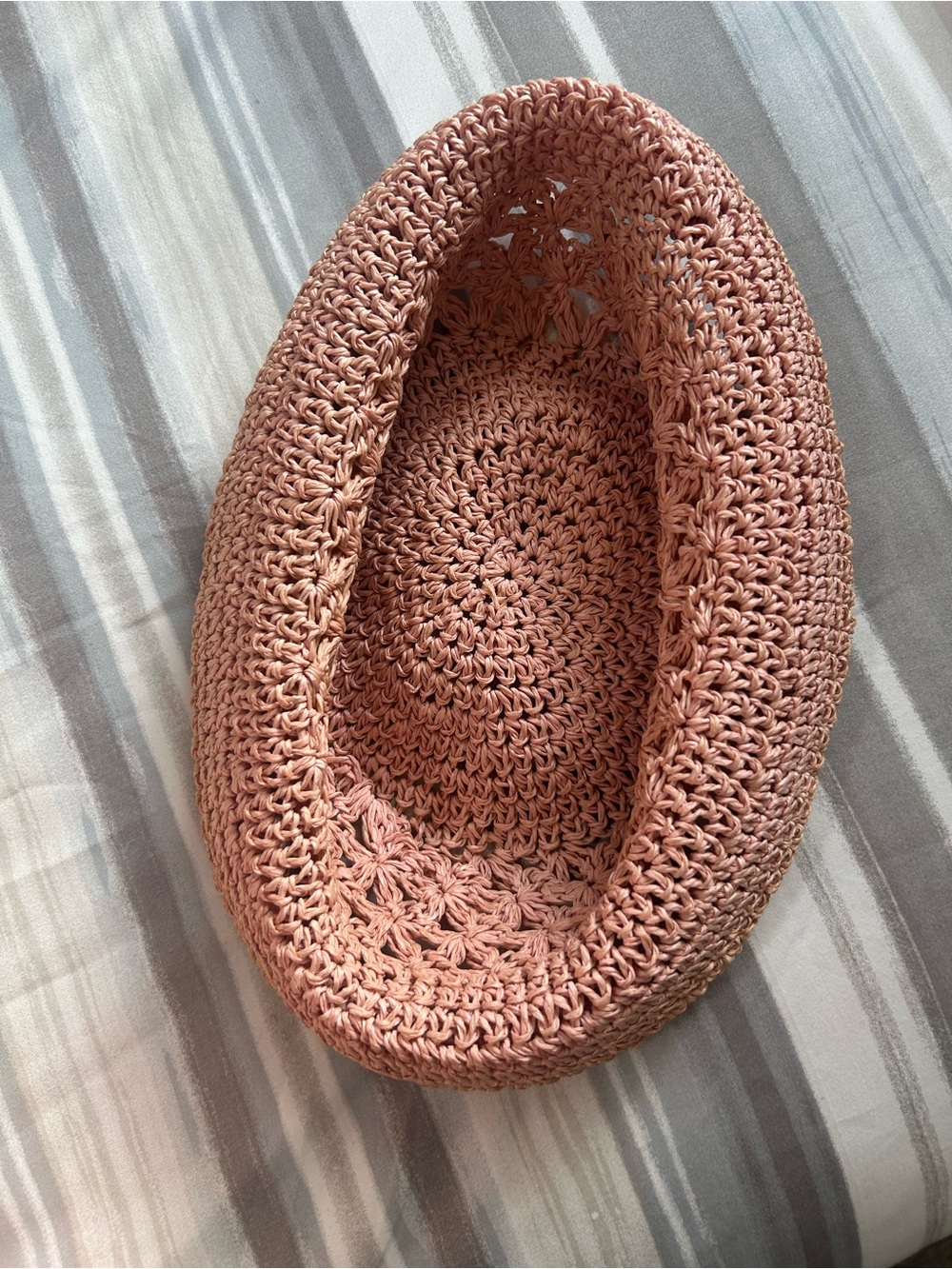 Handcrafted Pink Woven Straw Bucket Hat for Women - Picture 6 of 7